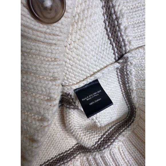 Jenni Kayne Chloe Striped Cardigan Button Up Ivory/Taupe XXS - Picture 6 of 8